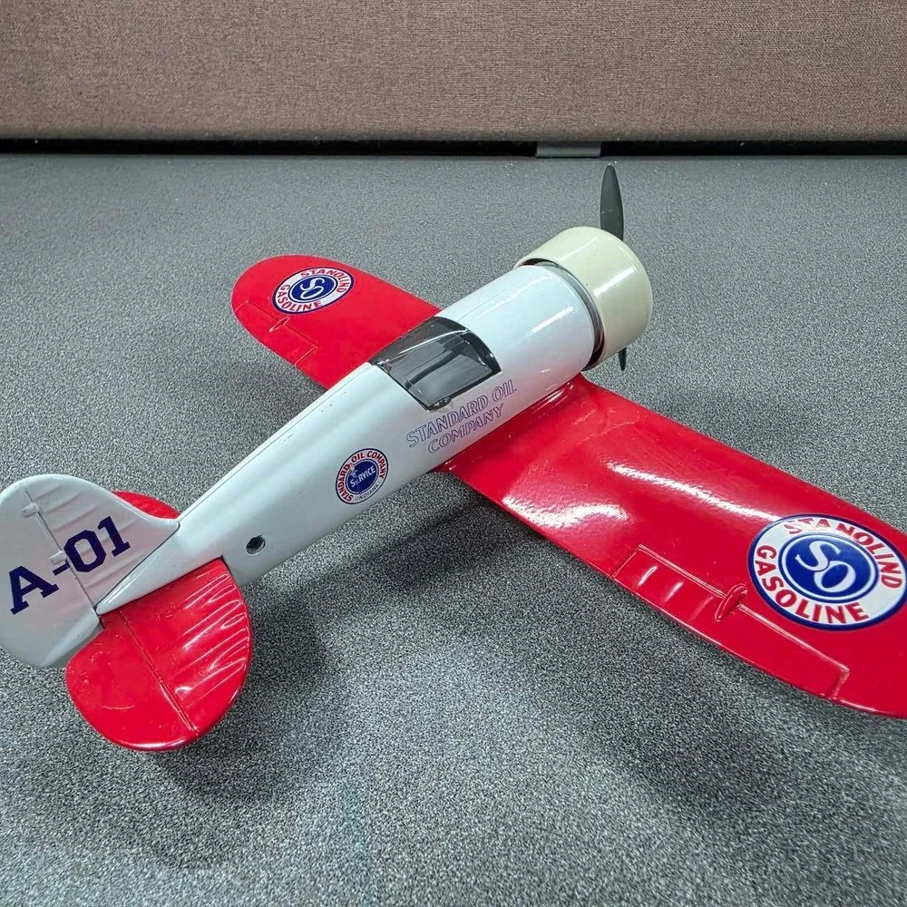 Standard Oil Co Airplane Diecast Red Excellent Stanolind Gasoline A-01